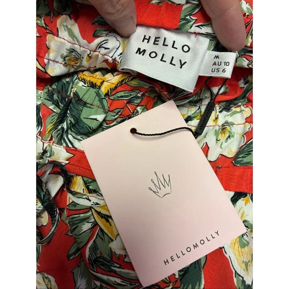 Hello Molly NWT Sweet Jacaranda Dress in Orange Floral Pattern Size 6 - Picture 9 of 10